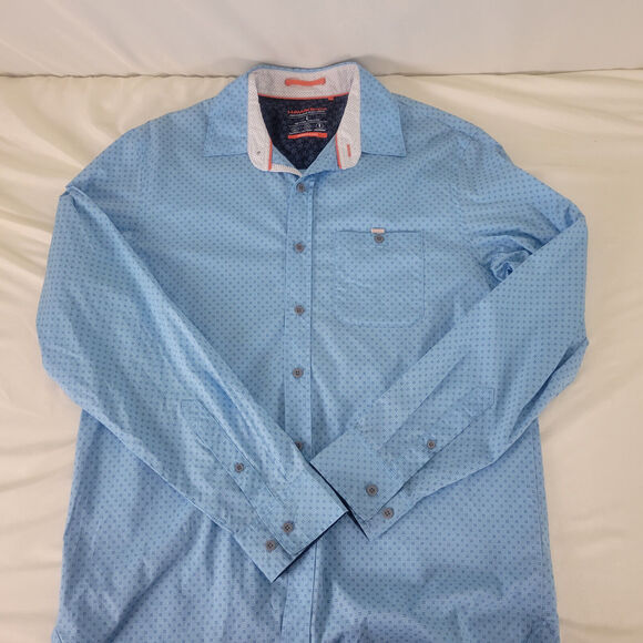 Hawke & Co Shirt Mens Large Blue‎ Sportswear Breathable Long Sleeve Button Down - Picture 5 of 13